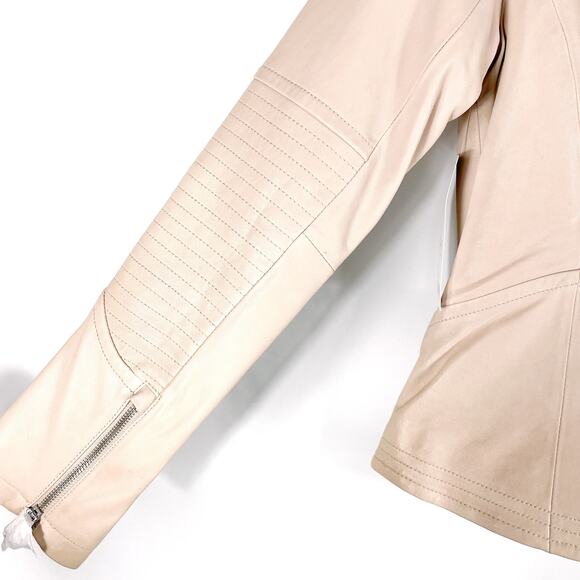 Athleta Moto Jacket‎ Pink Leather **FLAW* Salt Flat Biker Sz XS - Picture 10 of 10